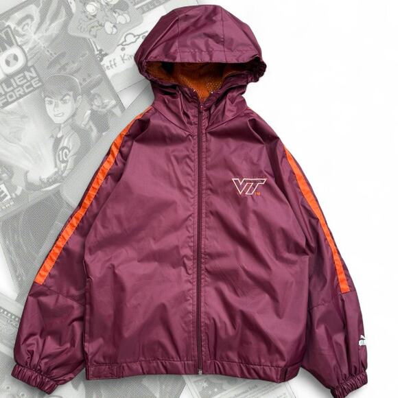 Vintage Puma Virginia Tech Hooded Zip Up Windbreaker - Picture 1 of 5